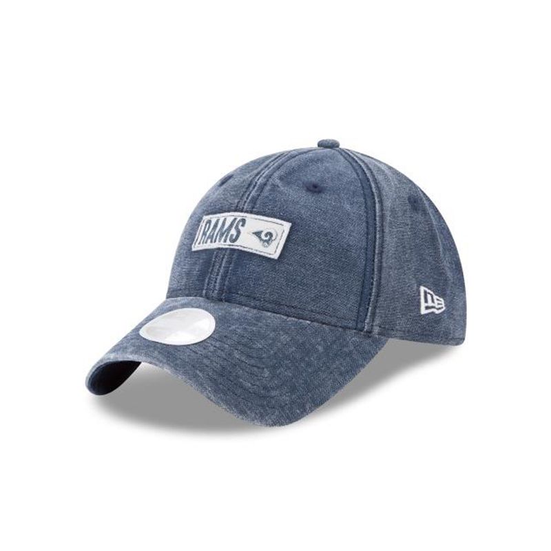 NFL Los Angeles Rams Womens Rugged Tag 9Twenty Adjustable (ODE9598) - Blue New Era Caps